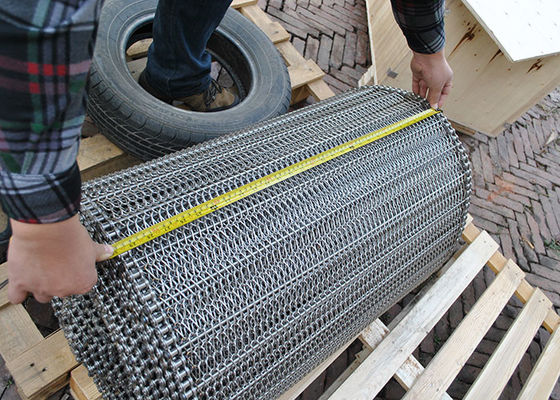 Industri Makanan 0.2m Lebar FDA Chain Mesh Conveyor Belt Untuk Pengeringan