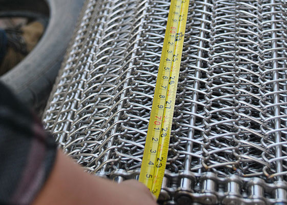 Food Grade 304 Stainless Steel Spiral Mesh Belt Lebar 4m