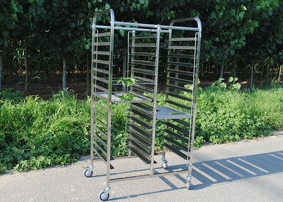 Harga yang bagus Troli Rak Baki Stainless Steel 1.2mm SGS Dengan Roda Tahan Panas on line