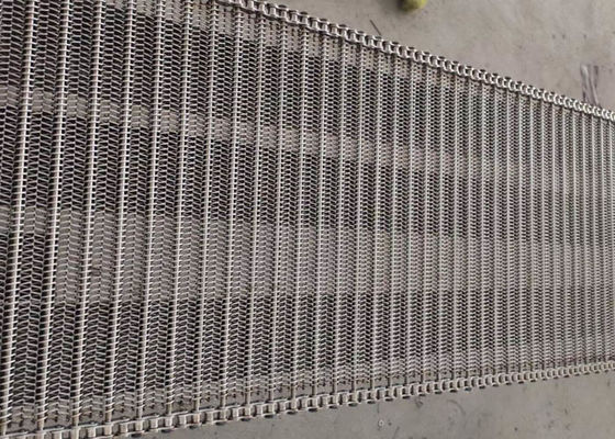 Memanggang Dan Mendinginkan SGS Ss304 Chain Mesh Conveyor Belt