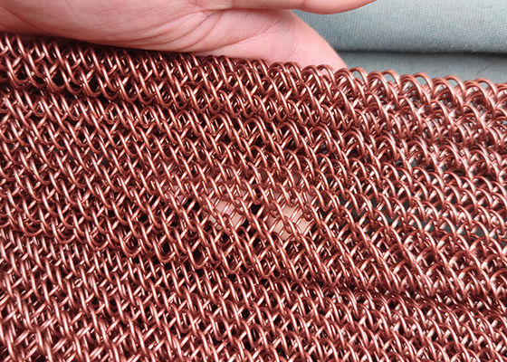 Aluminium Metal Cascade Coil Drapery 1.2mm Dekoratif Wire Mesh Curtain 20mm Aperture