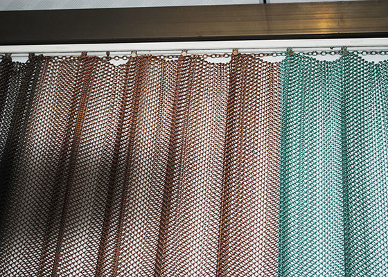 Arsitektur Cascade Coil Tirai Aluminium Tirai Mesh Dekoratif untuk Langit-langit