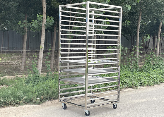 Food Grade 304 Stainless Steel Bakery Trolley Dengan 16 18 32 Layer
