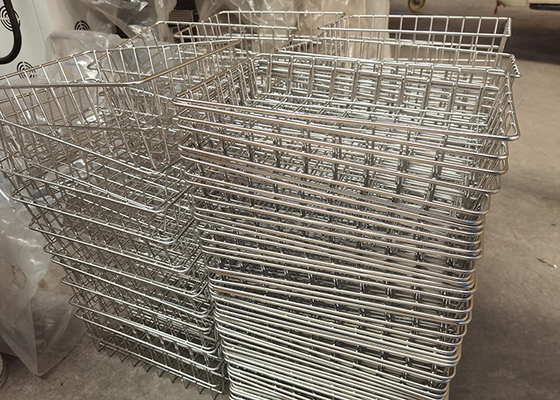 Harga yang bagus Komersial Bakery Stainless Steel Mesh Basket Ukuran Kustom 304 Menyimpan Kue Roti on line